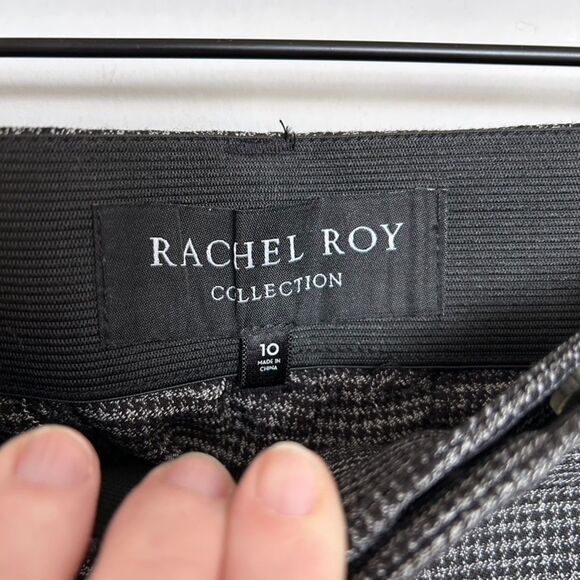 Rachel Roy Houndstooth Tapered Ankle Crop Satin Pants - Picture 4 of 8